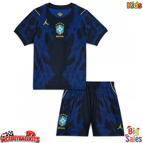 Brazil Replica Away Stadium Kit for Kids World Cup 2026 Short Sleeve (+ pants)